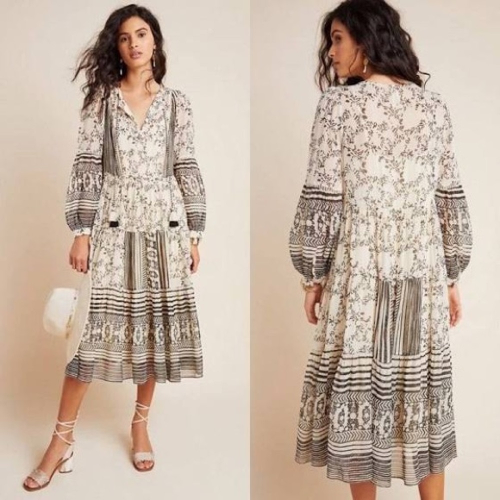 Anthropologie Talulah Tiered Midi Dress